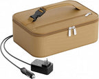 Portable Food Warmer - Heated Lunch Box for Adluts - Electric Thermal Lunch Bag with Buckle Handle, Heating Food Warmer Bags for 12V/24V Car & Truck, 110V/220V Home/Office, Khaki