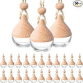 BBTO 50 Pcs Hanging Car Air Freshener Car Diffuser Bottles Empty Glass Perfume Bottle Freshener Diffuser Bottle Pendant for Essential Oil Fragrance Aromatherapy Ornament(Water Drop)