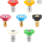 Tool Daily Pressure Washer Tips, Set of 7 Power Washer Nozzle Tips Multiple Degrees, 1/4 Inch Quick Connect, 2.5 GPM