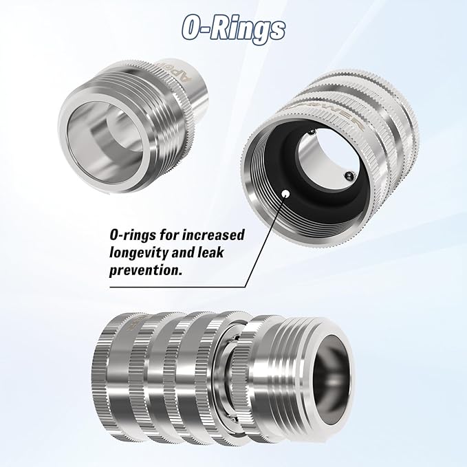 Pressure Washer Quick Connect Kit, M22-14mm to 3/8" Male Female Quick Disconnect Kit for Power Washer, 3/4 Inch Hose Fittings Adapter Set, Stainless Steel, 9 pcs