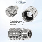 Pressure Washer Quick Connect Kit, M22-14mm to 3/8" Male Female Quick Disconnect Kit for Power Washer, 3/4 Inch Hose Fittings Adapter Set, Stainless Steel, 8 pcs