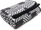 PuTian Merino Wool Blanket - 63" x 51" Thick Warm Soft Twin Bed Throw - Great for Camping, Outdoors, Travel, Car, Couch, All Seasons Houndstooth Black