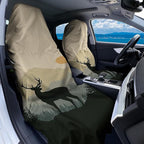 2 Pack Car Towel Seat Covers with Storage Bag, Multifunctional Towel for Gym Outdoor Sport, Picnic, Beach, Pet Dog Travel,Non-Slip Washable Car Seat Protector (Elk and The Sun)
