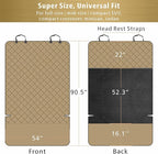 F-color SUV Cargo Liner for Dogs, Water Resistant Pet Cargo Cover Dog Seat Cover Mat for SUVs Sedans Vans with Bumper Flap Protector, Non-Slip, Large Size Universal Fit, Khaki