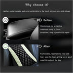 Car Center Console Cushion Pad, Universal Leather Waterproof Armrest Seat Box Cover, Comfortable Auto Armrest Cover Protector, Car Interior Decor Accessories for Most Vehicles (Green)