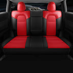 Red Rain for 2020-2024 Tesla Model Y Seat Cover Crocodile Leather Red and Black Auto Seat Cover Interior Accessories (ModelY-Red+Black-2020/2024)