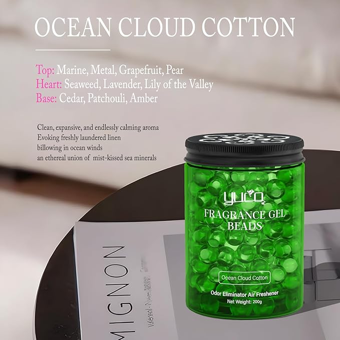 Fragrance Gel Beads Superior Aroma Air Freshener, Eliminates Odors in Cars, Offices, Pet Areas, Cabinets, Plant Based, 200g, Pack of 1, Cedar Twilight Scent