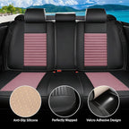 Car Seat Covers Full Set Fit for Toyota Corolla 2001-2025,2026, Premium Faux Leather Car Seat Protector,Breathable Anti-Slip Full Wrapping Edge Seat Covers(Black&Pink,Full Set)