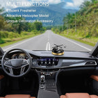Upgraded AL Alloy Helicopter Aromatherapy Solar Rotating Air Freshener, Home and Car Interior Decoration Accessories (Gold)