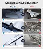 Wigoo Windshield Sunshade for Nissan Rogue 2021-2026 [100% Sun Block, 4th-Gen Cooling Tech] Foldable Heat Insulation Front Window Sunshade with Storage Bag, Compatible with Nissan Rogue