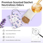 MYARO 20 Pack Lavender Scented Sachets - Drawer & Closet Air Freshener Bags, Natural Odor Eliminator for Car, Home, Bedroom, Office & Travel