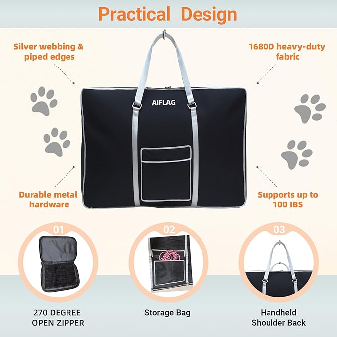 Carrying Case for Dog Crate & Playpen, All-in-One Storage Bag for Collapsible Pet Products, Portable Travel Carrier for Foldable Dog Bed, Cat Bed and Pet Supplies