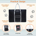 42 - inch Foldable Wire Dog Crate Storage Bag, Silver Outer Trim and Strap, Aesthetic and Practical, 44.1×6.3×31.9 inches
