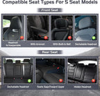 Truck Seat Covers for GMC Sierra 2500 2007-2026, Waterproof Premium Leather Full Coverage Car Seat Cover, Muscle Sport Style Auto Interior Seat Cover Sets (Full Set/Black Gray)