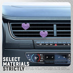 2PCS Bling Heart Air Vent Clips, Heart Shaped Crystal Air Freshener Vent Clips, Rhinestone Air Conditioning Outlet Clip, Universal Interior Decor Car Accessories for Women Girl (Purple)