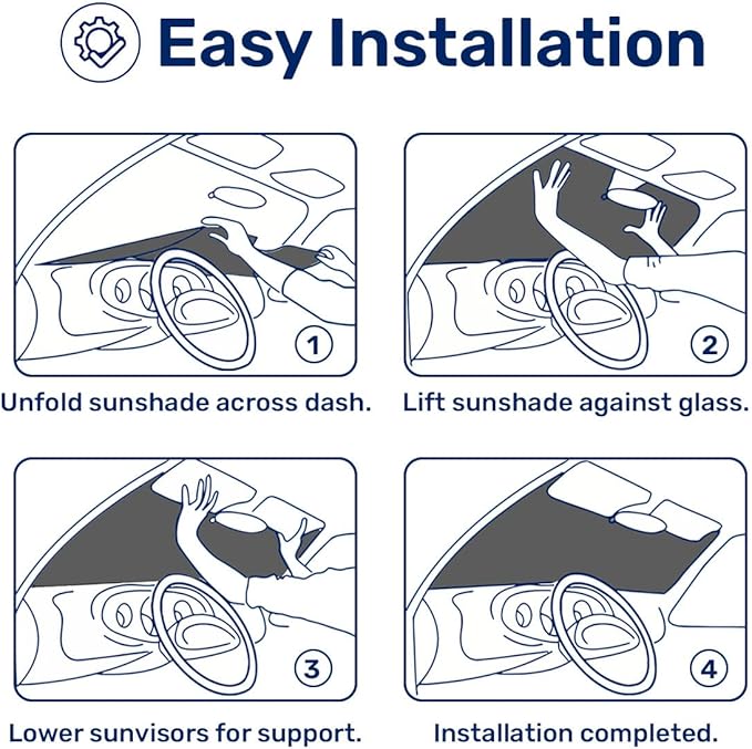 GENANY Black Cat Family Funny Windshield Sun Shade for Car SUV Truck (55x30 Inches), Sun Shade Windshield, Shades for Front Windows, Halloween Auto Gift, Christmas Car Decor