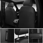 CAR PASS 3D Foam Faux Leather Car Seat Covers Front Seats,Waterproof Leather Front Seat Cover for Cars,Luxury Universal Fit for SUV Truck Sedan Automotive, Armrest Airbag Compatible Anti-Slip, Black
