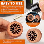 Essential Oil Car Diffuser, 2 PCS Gothic Flower Car Aromatherapy Wood Diffuser with Vent Clip