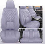 otoez Car Seat Covers Full Set, Universal Leather Seat Cover 5 Seat Waterproof & Breathable Automotive Seat Protector Full Coverage for Cars Sedens, Trucks, SUVs, Vans (Light Purple)