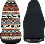 ELEQIN Aztec Horse Yak Car Seat Covers, Front Car Seat Cushion, 2 PCS Canvas Auto Cushion Protector Universal Fit Most Cars, Automotive Interior Decor