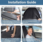 Towel Car Seat Covers - Super Absorbent Front Seat Protectors for Gym, Pets & Travel | Quick-Dry Towel Fabric | Universal Non-Slip Fit for Sedan, SUV, Truck (1 Pack Black)