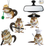 5 Pieces Funny Car Air Fresheners for Men Air Freshener Hanging Truck Air Fresheners Car Accessories Ideal Gift for Birthday, Christmas Stocking Stuffers (Squirrel)