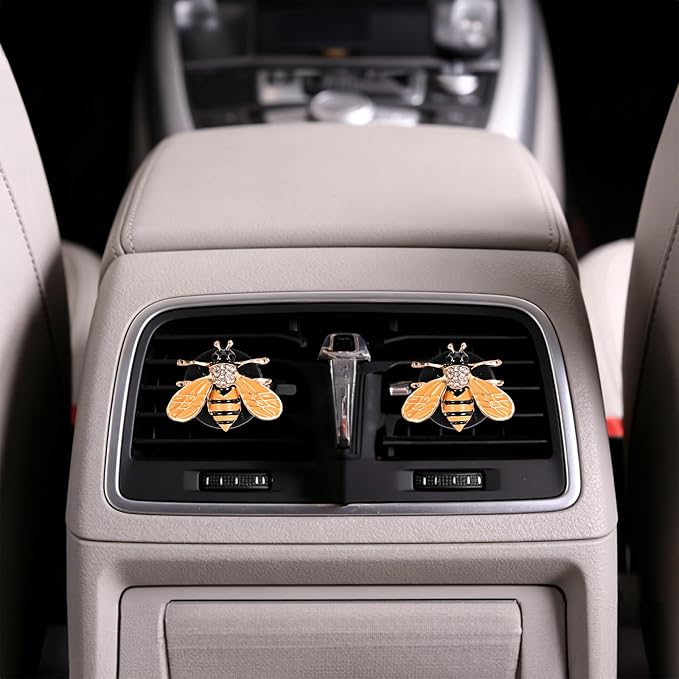 5PCS Bumblebee Car Decor,shiny Air Freshener Vent ClipsCar Accessories Decoration for Refillable Outlet Diffuser, Universal for Most Cars(bee)