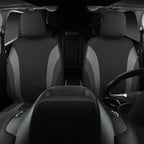 CAR PASS Line Rider Sporty Front Seat Covers,Gray Car Seat Covers Two Front Seats Only, Airbag Compatible,Universal Fit Sedans,Cars,Vans,SUV,Truck(Black and Gray)