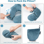 Inflatable Travel Neck Pillow for Airplane Sleeping Blow Up Neck Support Air Pillow Traveling on Plane Long Flights Washable