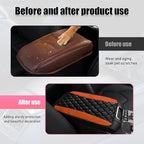 Car Center Console Cushion Pad, PU Leather Waterproof Auto Armrest Box Cover Protector, Comfortable Armrest Seat Box Cover Mat, Universal Car Accessories for SUV Truck (Orange)