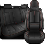 Fit for 98% of Mercedes Benz Car Seat Covers with Headrests, Premium Nappa Leather Seat Cover, Fully Wrapped Protect Modern Style Seat Cover (5-Seat Luxury, Black & Coffee)