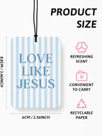 Inspirational Christian Car Air Freshener 4 Pcs, Blue Coquette Bow Religious Hanging Air Freshener for Cars Closet Drawer Books, Girly Christian Car Accessories Mirror Decor for Women