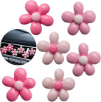 Pink Flower Air Freshener Vent Clips Pink Car Accessories, 6Pcs 3D Pinky Daisy Air Vent Clips for Fresheners Car Decoration, Fashion Flower Airs Freshener Vents Clip for Women Gifts