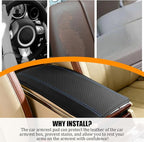 Car Center Console Cover, PU Leather Vehicle Armrest Seat Box Cover Protector, Comfortable Automotive Interior Arm Rest Cushion Pad Accessories, Universal for SUV Sedan Truck (Black/Blue)