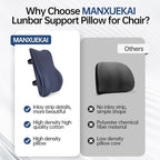 Lumbar Support Pillow for Office Chair, Back Support Pillow with Memory Foam, Relieves Back Pain, Removable Washable Cover & Adjustable Strap, for Car/Gaming Chair,Gift-Navy Blue