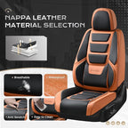 Coverado Car Seat Covers, Front Covers for Cars, Car Seat Cover Front Seats, Automotive Seat Cover, Waterproof, Leather Car Seat Cushion, Universal Interior Covers Seat Protectors for Most Cars