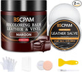 Maroon Leather Recoloring Balm with 100ml Mink Oil,Leather Couch Scratch Remover,Leather Repair kit for Vinyl Furniture and Car Interior,Leather Dye Paint,Mink Oil for Leather