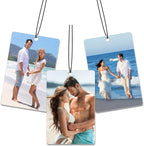 Custom Air Fresheners with Picture - Personalized Air Freshener for Car, Double Sided Customizable Photo Text,Birthday Wedding for Men Women Girlfriend Boyfriend (Rectangle)