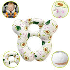 Baby Travel Pillow, Infant Kid's Cushion Soft and Skin Friendly for Car Seat, Pushchair and Stroller (White Avocado)
