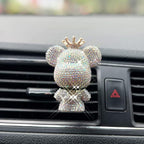 Bling Cute Diamond Bear Air Vent Clips Car Accessories,Shiny Crystal Bear Car Air Freshener Vent Clip,Rhinestone Car Decor Glitter Car Interior Interior Decoration，Holiday Gift for Boys Girls Friends Family (Silver 1 x Bear， 2 x Cute bling Hook)