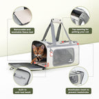 Pawaii Cat Carrier with ID Tag, TSA Airline Approved Soft Sided Collapsible Pet Travel Carrier, Portable Comfortable Convenient Foldable Cat Travel Bag