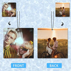 Personalized Photo Car Air Freshener – Custom Double-Sided Print – Fresh Linen Scent – Eco-Friendly, Long-Lasting Fragrance – For Family, Friends, Lovers (Square)