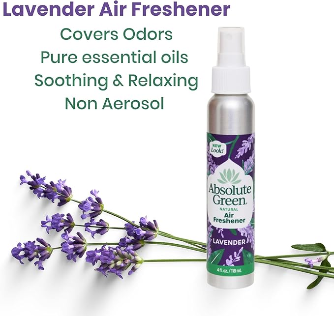 Absolute Green Air Freshener Room Spray, Covers Odor, Variety Pack 4oz (Pack of 4)