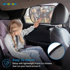 Enovoe 2 Pack Animals Cartoon Car Window Sun Shades for Kids - 21x14 Inches - Baby Sun Shades - Glare and UV Rays Protection Car Window Shades, Suitable for SUVs, Minivans and Full Size Cars