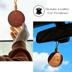Leopard Car Accessories Handmade Leather Air Freshener Hanging Cool Car Accessories for Men Birthday Gifts Unique Backpack Accessories for Men