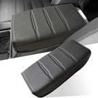 for Honda CRV 2026 2025 2024 2023 Center Console Cover - Vegan Leather Armrest Protector for Honda CR-V LX EX Sport Hybrid EX-L Sport Touring Hybrid Accessories 2023 2024 2025（Black Stitches）