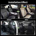 Car Seat Covers Front Seats for Subaru Forester 2007-2025 2026 - Breathable Cooling Ice Silk Leather Seat Covers - 2 Seats Vehicle Seat Protector for Subaru Forester Accessories - Black&Beige
