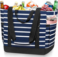 HUANLANG Soft Cooler Bag Insulated for Travel,Large Insulated Grocery Bags with Zippered Top,PEVA Collapsible Food Delivery Cooler Bag for Beach, Travel, Picnics