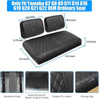 Golf Cart Seat Covers Front for Yamaha G2 G8 G9 G11 G14 G16 G19 G20 G22 Golf Carts Made Thick Premium Marine Leather with Custom Diamond Anti-Scratch/Anti-Fading/Easy to Install