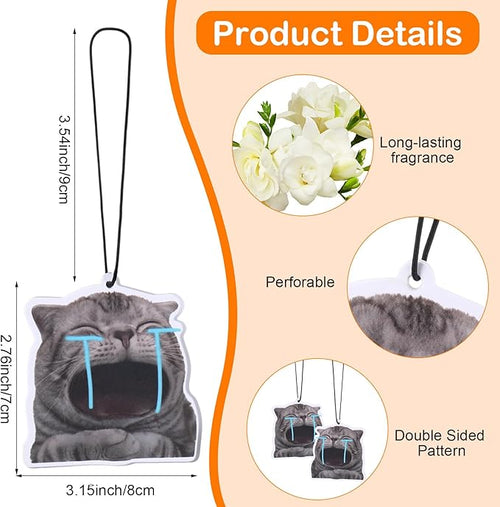 18 Pack Car Hanging Freshener Cat, Car Accessories Funny Cute Cat for Women and Men Hanging Air Freshener Interior Room Decorations Pendant Supplies